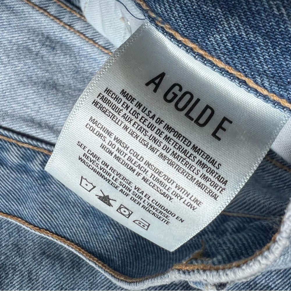 Agolde Blue Flare Wide Leg Jeans with Distressed Detailing - Picture 6 of 9
